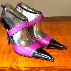 J. Renee’ Tamika Purple/Black Patent Heels